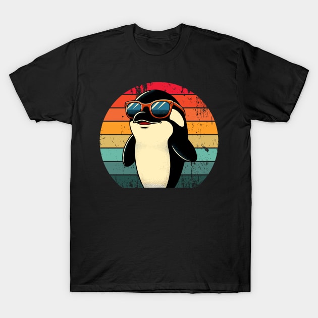 Retro Orca in Sunglasses Pun Meme BBQ Pool Party Funny Orca T-Shirt by KsuAnn